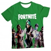 Camiseta Infantil Fortnite Verde MC