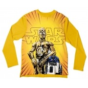 Camiseta Infantil Star Wars Amarelo ML