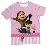 Camiseta Infantil Minions Rosa MC