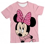 Camiseta Infantil Minnie Rosa MC