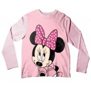 Camiseta Infantil Minnie Rosa ML