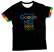 Camiseta Infantil Pra que Google meu Professor Sabe Tudo PR MC