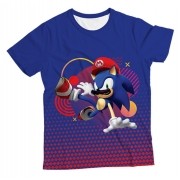 Camiseta Infantil Sonic x Mario MC
