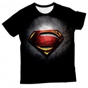 Camiseta Infantil Super Homem Preta MC