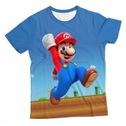 Camiseta Infantil Super Mario Pulando MC