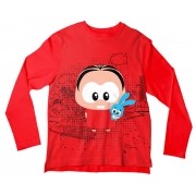 Camiseta Infantil Turma da Mônica Vermelha ML