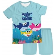 Pijama Infantil Baby Shark Azul Claro PJMC
