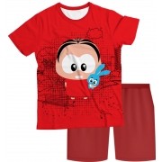 Pijama Infantil Turma da Monica Vermelha PJMC