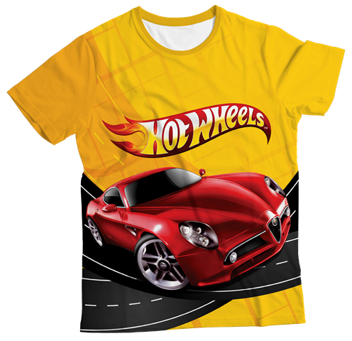 Camiseta Adulto Hot Wheels Carro Vermelho MC