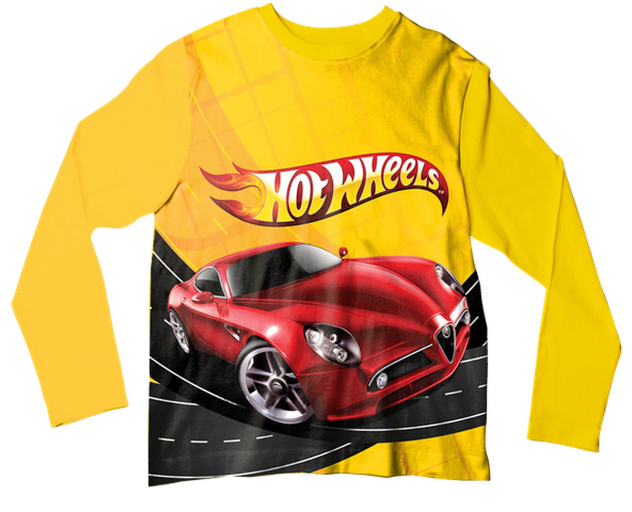 Camiseta Adulto Hot Wheels Carro Vermelho ML