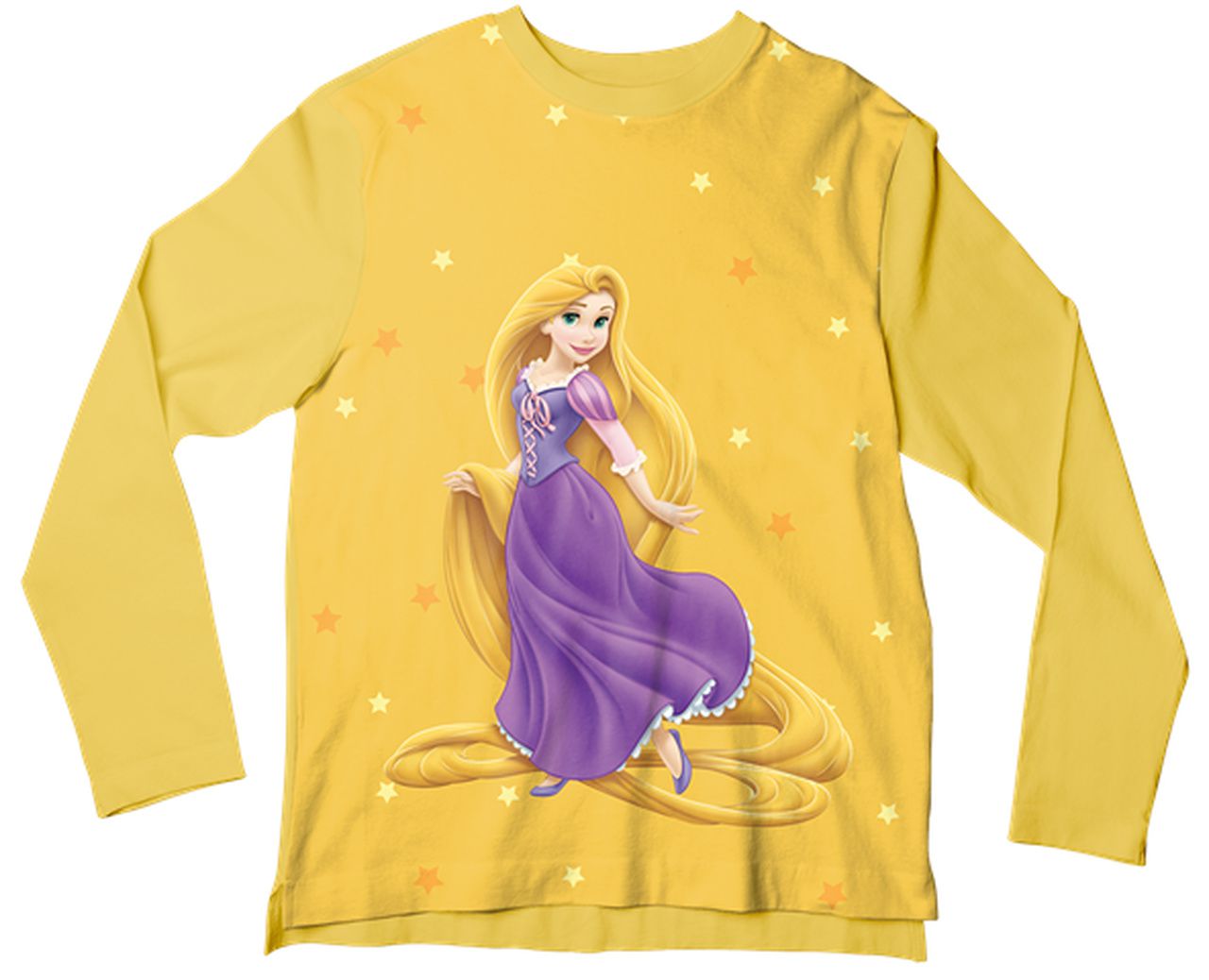 Camiseta Adulto Rapunzel Amarela ML