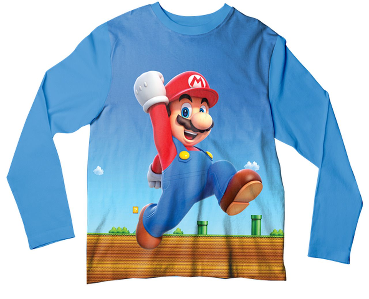 Camiseta Adulto Super Mario Pulando ML