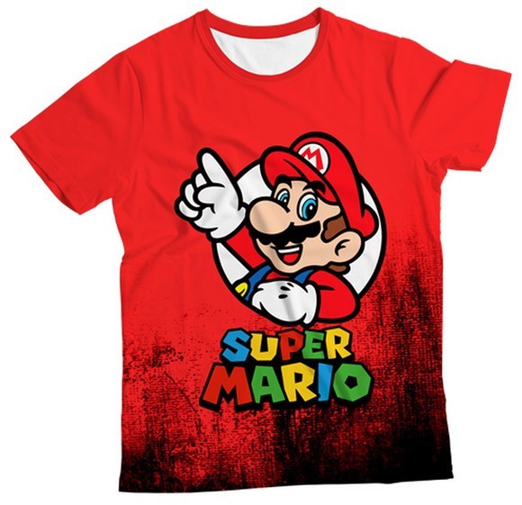 Camiseta Adulto Super Mario Vermelha MC