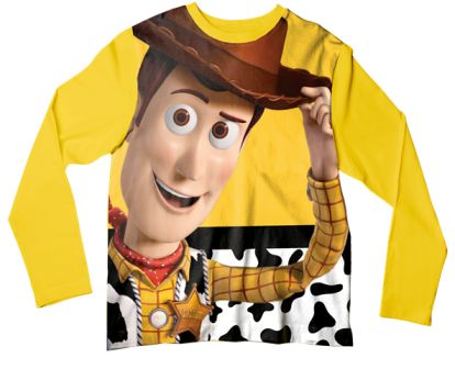 Camiseta Adulto Woody Toy Story Amarelo ML