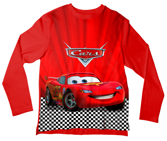 Camiseta Infantil Carros Vermelho ML