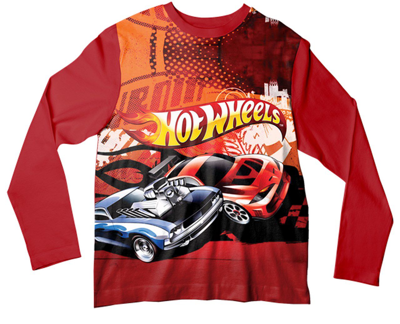Camiseta Infantil Hot Wheels Vermelho ML