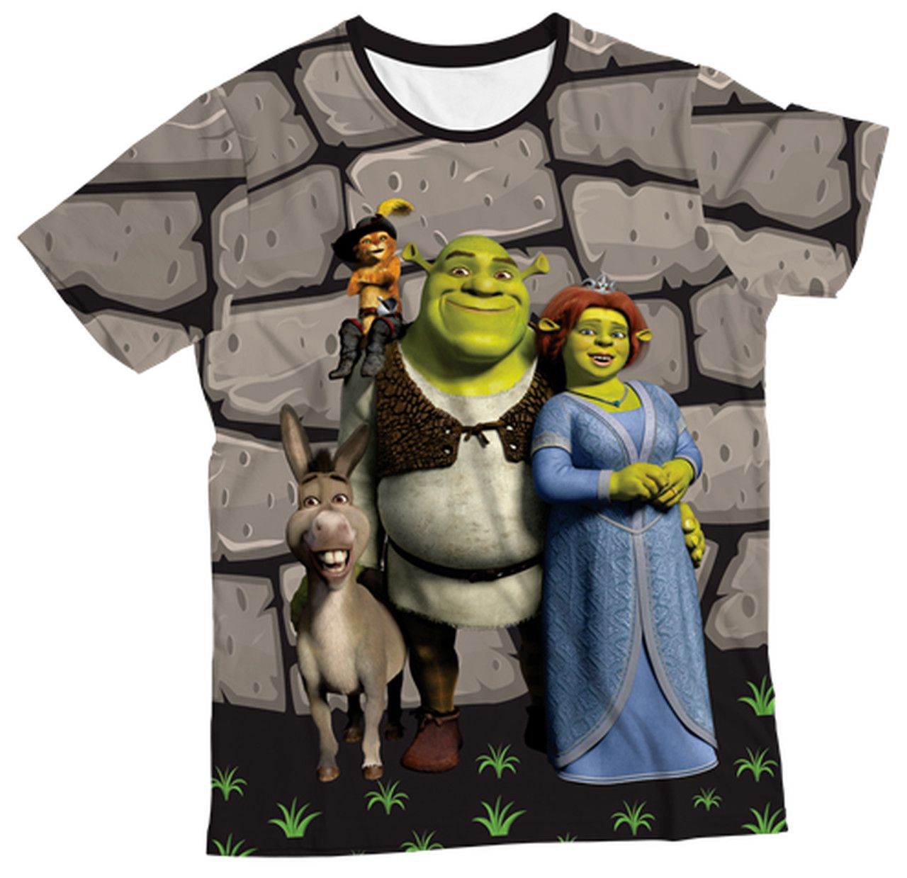 Camiseta Infantil Shrek e Fiona MC