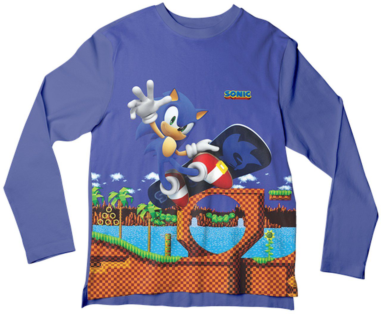 Camiseta Infantil Sonic Skate ML