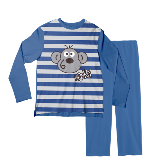 Pijama Adulto Monkey Azul PJML