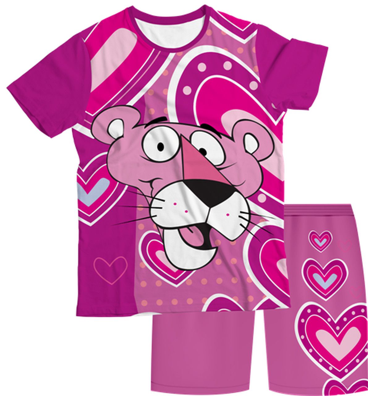 Pijama Infantil Pantera Cor de Rosa PJMC