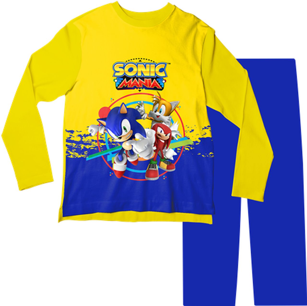Pijama Infantil Sonic Mania Amarelo PJML