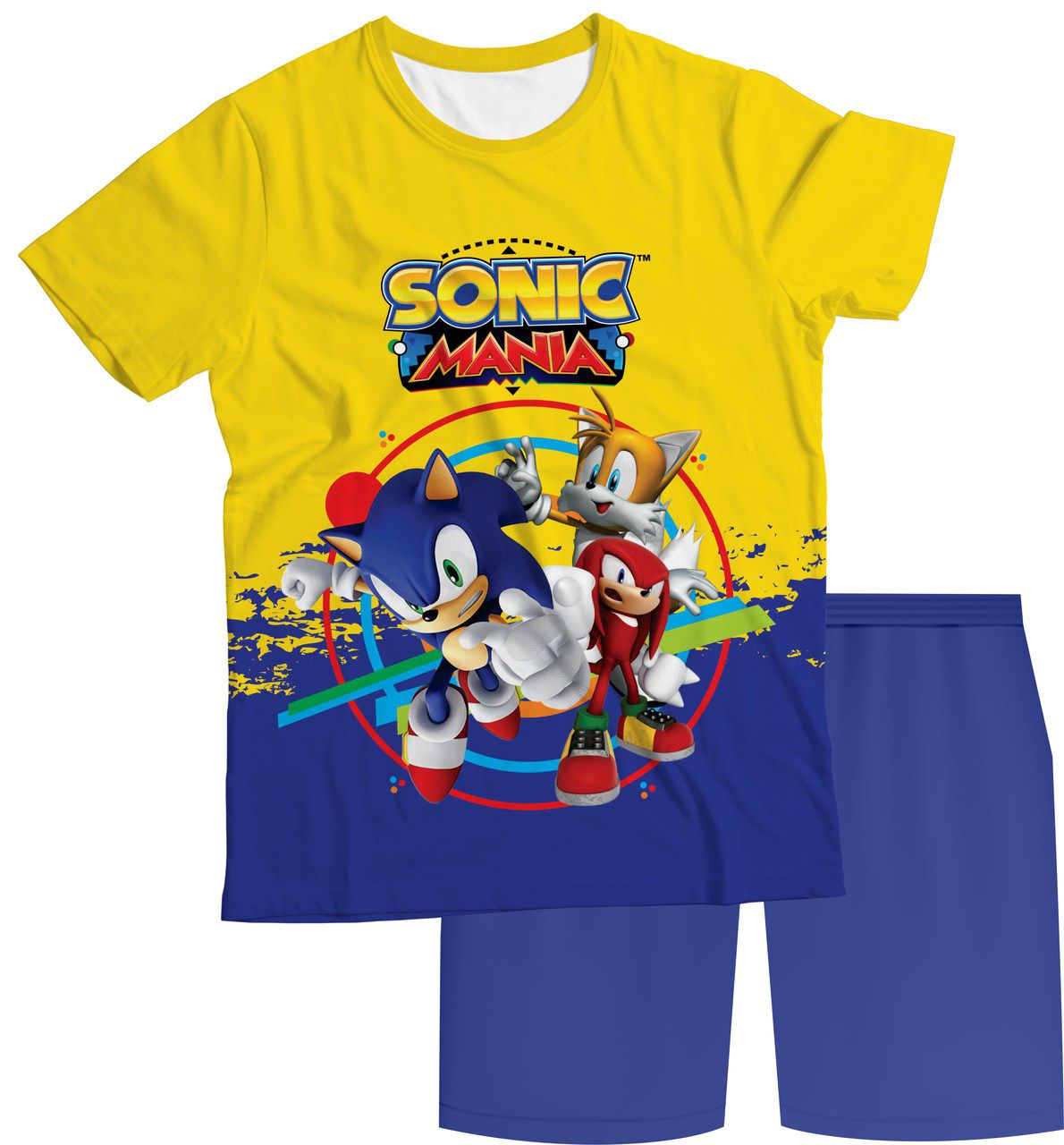 Pijama Infantil Sonic Mania Amarelo PJMC
