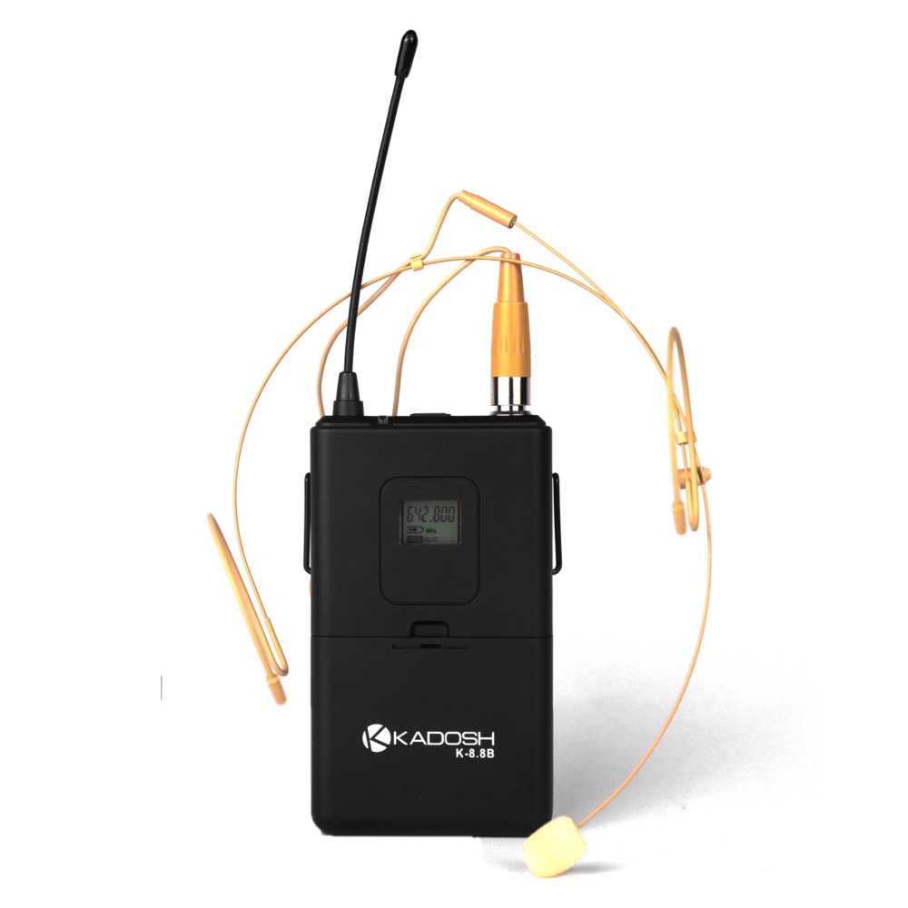 Sistema de Microfone Sem Fio Vocal e Headset K-482C Kadosh