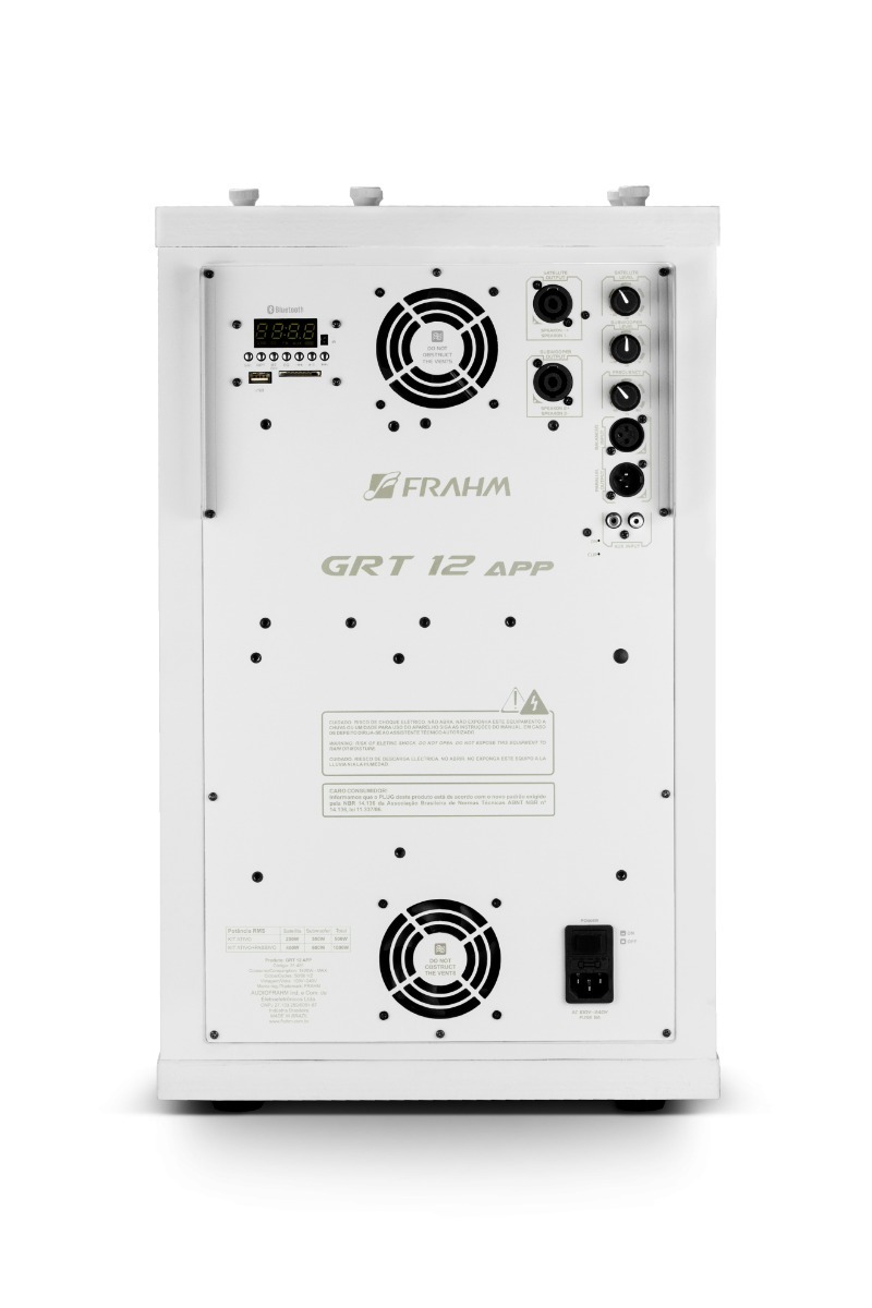 Sistema Vertical Array Ativo Frahm GRT 12 App - 500W RMS Branca