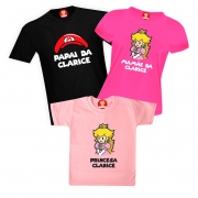 Camisetas de Aniversário Princesinha do Super Mario