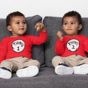 Kit Body Roupinha de Bebê Thing 1 e 2 Coisa 1 e 2 - Irmãos Gêmeos