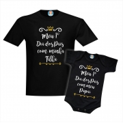 Kit Camiseta e Body Meu Primeiro Dia dos Pais King