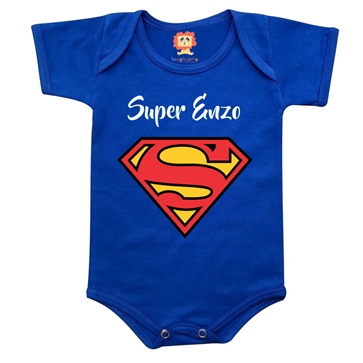 Body de Bebê ou Camiseta Super Homem com Nome Personalizado
