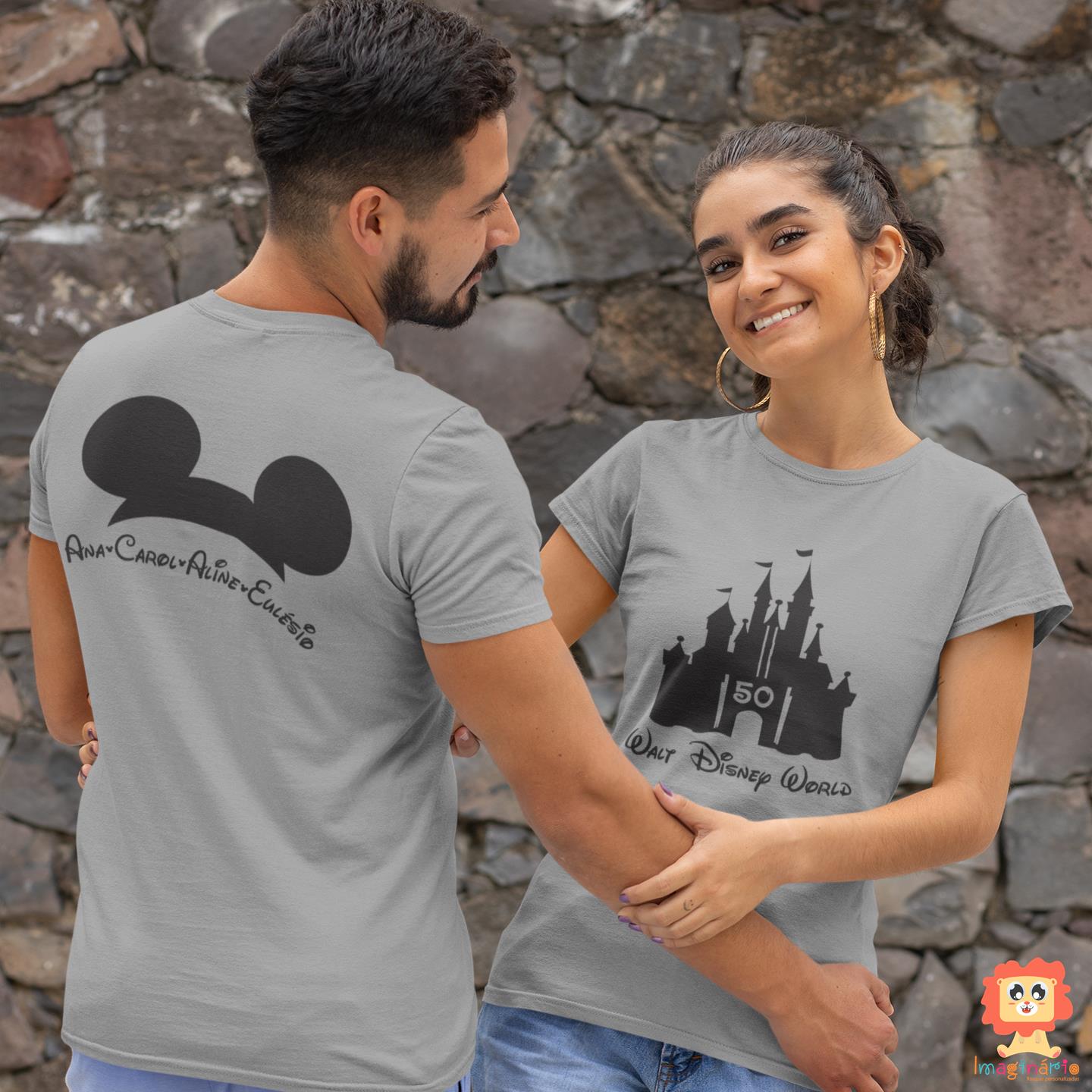Kit Camisetas Casal Viagem Disney 50 anos