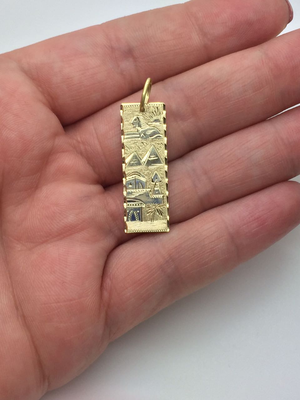 Pingente Escrava Piramides Farao Egito Ouro 18k 