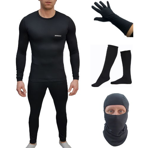 Kit  Segunda Pele Thermohead Extreme Cold ( Calça, Camiseta, Meia, Balaclava e Luva) - Unissex - Ditesta & Daihead - Moto Store