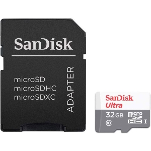 Cartão de Memória Micro SD Sandisk Ultra 32GB, Classe 10, C/Adaptador - SDSQUNR-032G-GN3MA