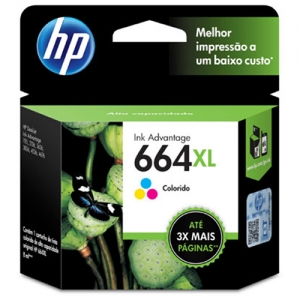 Cartucho de Tinta HP 664XL, Colorido, 8ml - F6V30AB