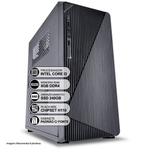 Computador Desktop, Intel Core I3-6100 3.70 GHz, 8GB RAM DDR4, SSD 240GB, HDMI