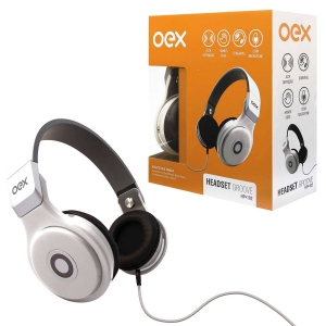 Fone de Ouvido OEX Groove HP102, P2 de 3.5mm, Branco - Dobrável, C/ Microfone