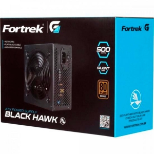 Fonte Gamer ATX Fortrek Black Hawk 500W, 80 Plus Bronze, PFC Ativo, Bivolt, Preto