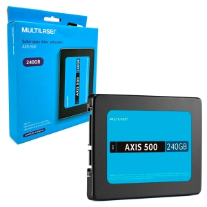 HD SSD 240GB Multilaser Axis 500 SS200, Leitura 500MB/s, Gravação 500MB/s, 2,5