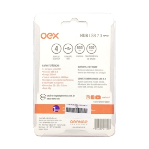 Hub USB 2.0 OEX HB101, 4 Portas