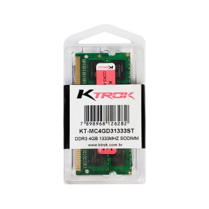 Memória para Notebook 4GB KTROK, DDR3, 1333MHz, 1.5V - KT-MC4GD31333ST