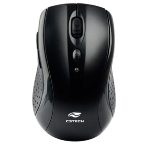 Mouse C3Tech M-W012BKV2, Wireless, Tecnologia Free Smart Link, 1600DPI, Preto