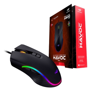 Mouse Gamer C3Tech Havoc MG-300BK, USB, RGB, 4800DPI, Preto