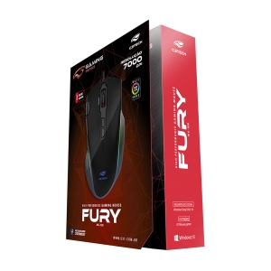 Mouse Gamer C3Tech MG-520BK Fury, USB, RGB, 7000DPI, Preto