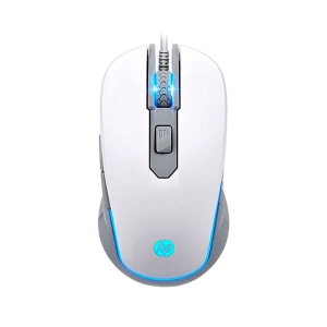 Mouse Gamer HP M200, USB 2.0, 2400DPI, LED Azul, 6 Botões, Branco - 4QM89AA