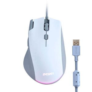 Mouse Gamer PCYES Zyron, 12800 DPI, USB, RGB, Branco - PMGZRGBW