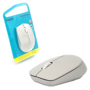 Mouse Rapoo M100 Silent, Wireless 2.4 GHz, Bluetooth, 1000 DPI, Clique Silencioso, Branco - RA010