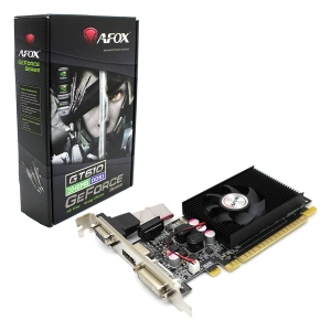 Placa de Vídeo Afox GeForce GT610 2GB, DDR3, 64 Bits, Low Profile, HDMI/DVI/VGA - AF610-2048D3L5